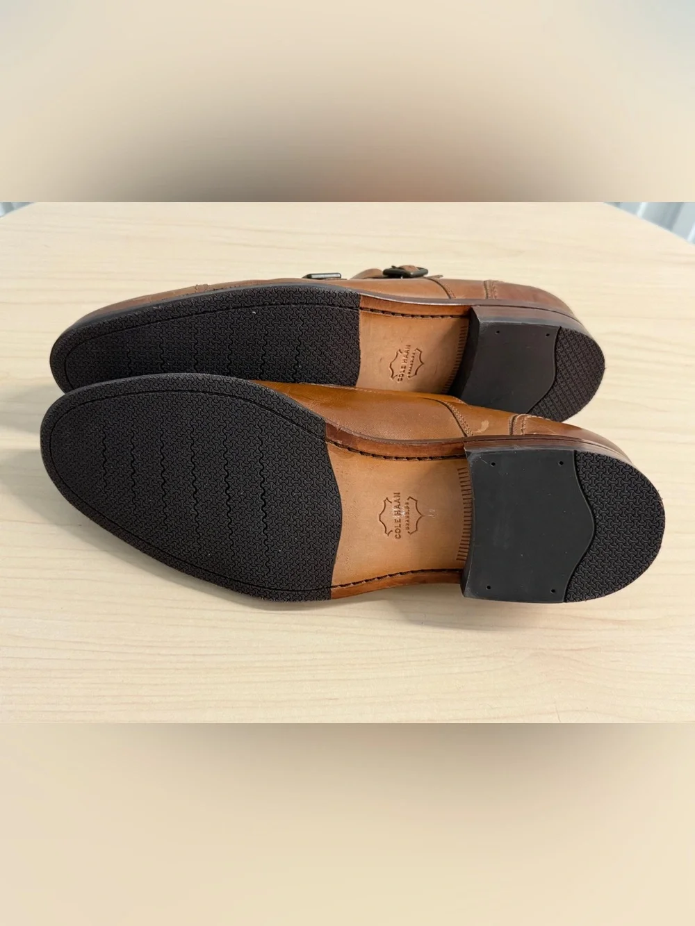 Cole Haan Men's Double Monk Strap Leather Shoes - Brown - Size 13 (US)